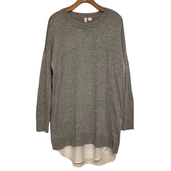 Moth by Anthropologie Gray Knit Layered Tunic Sweater - Picture 2 of 9